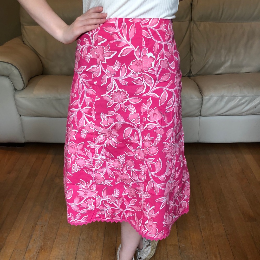 Live a Little pink floral printed skirt